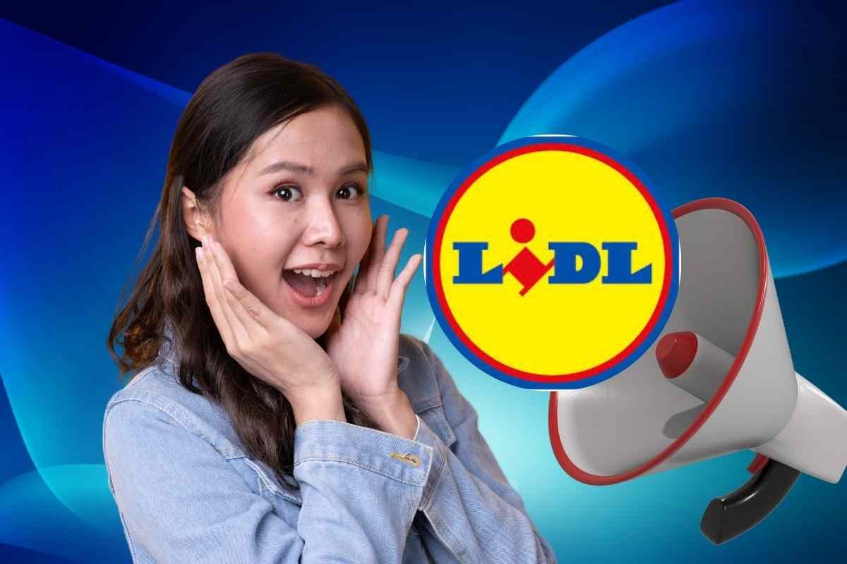 Donna stupita e logo LIDL