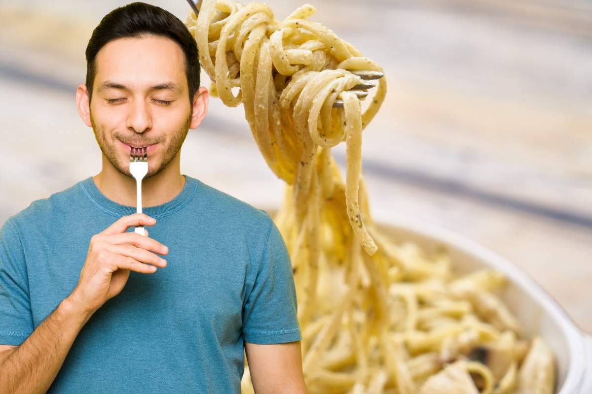 pasta dei cornuti e immagine di uomo