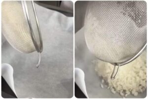 teglia con carta da forno e riso