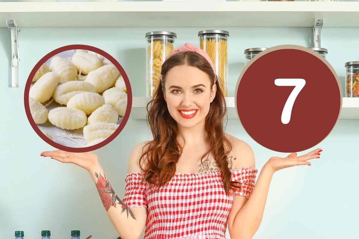 Ragazza in cucina e gnocchi