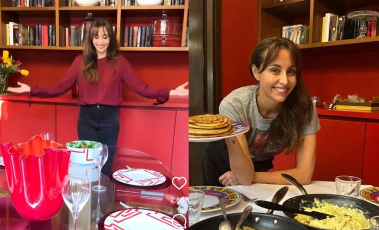 Collage di Benedetta Parodi in sala da pranzo