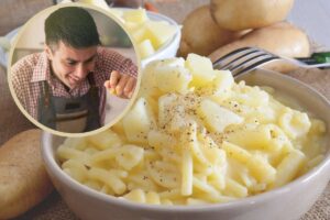pasta e patate e uomo
