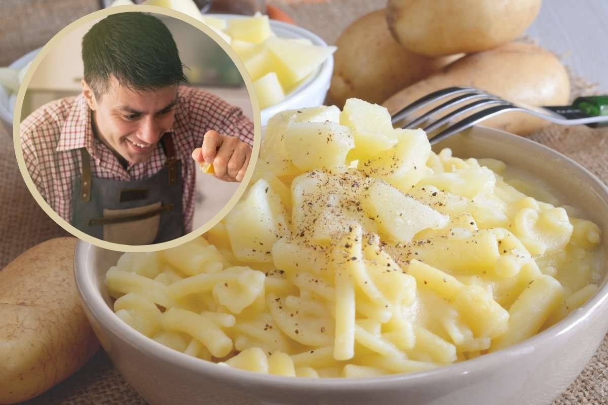 pasta e patate e uomo