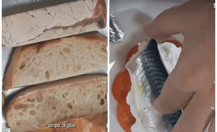 pane e pesce in piatto
