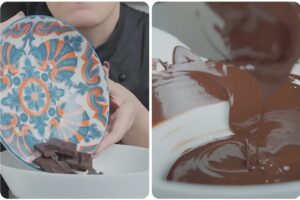 cioccolato a pezzi e sciolto