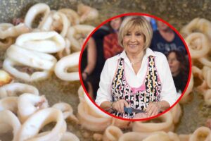Calamari in frittura e, in evidenza, una foto di Anna Moroni