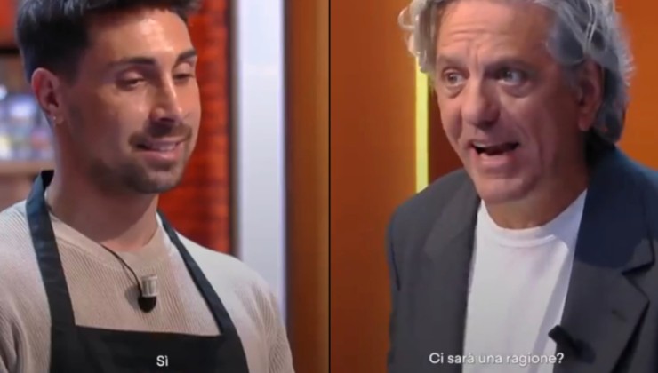 Un concorrente e chef Locatelli a Masterchef Italia