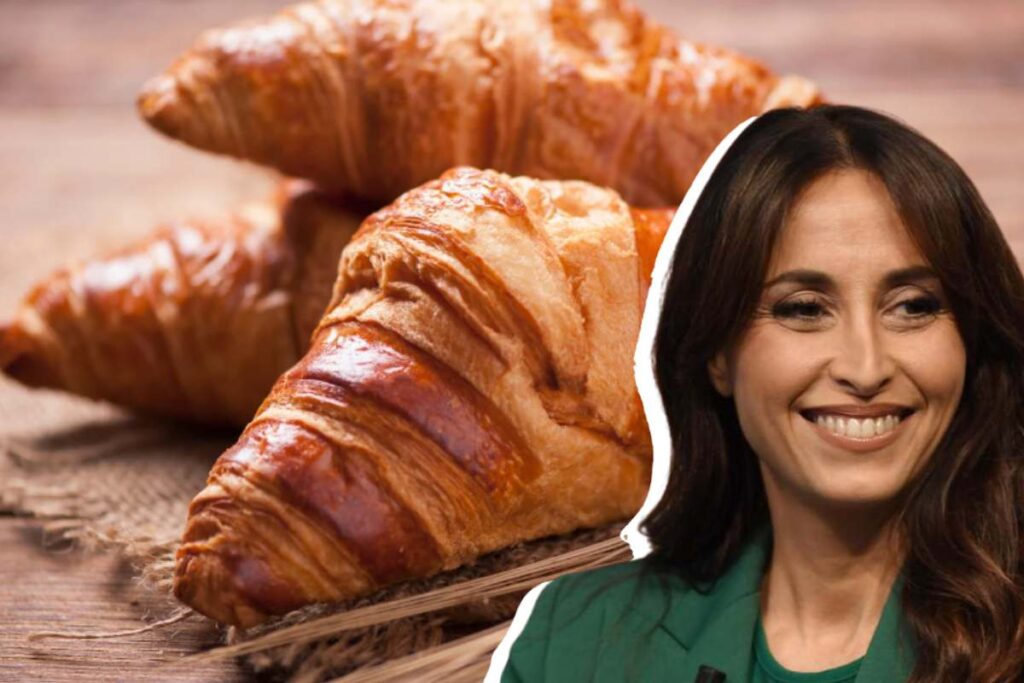 Benedetta Parodi e croissant nello sfondo