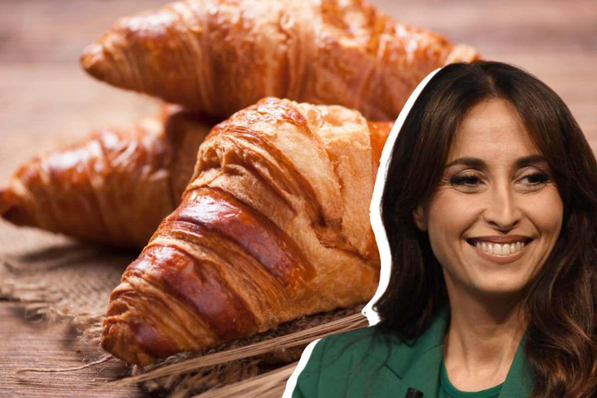 Benedetta Parodi e croissant nello sfondo