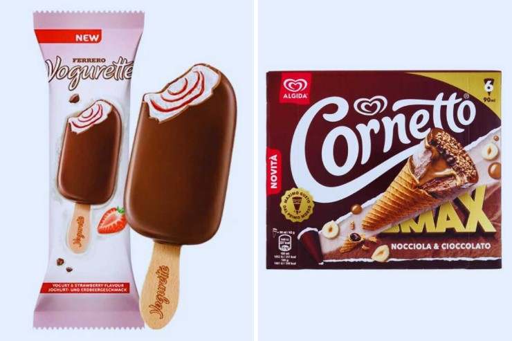 gelati in confezioni