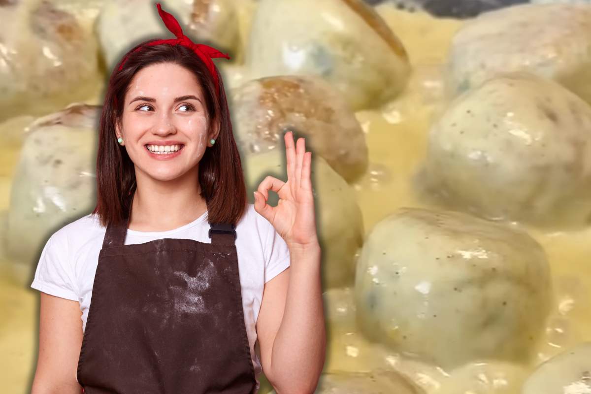 ragazza che fa il segno "ok" e polpette