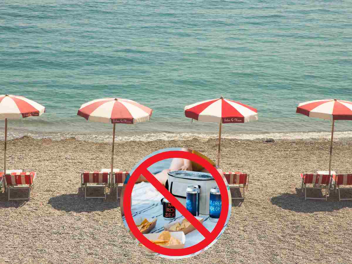 ombrelloni in spiaggia e divieto cibo