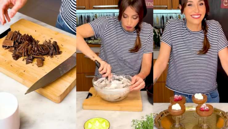 Benedetta Parodi prepara la mousse al cioccolato