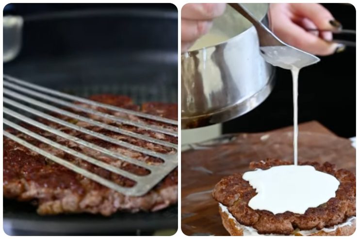 preparazione di panino con hambirger