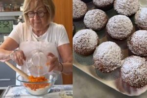 Collage di Anna Moroni e dolcetti alle carote