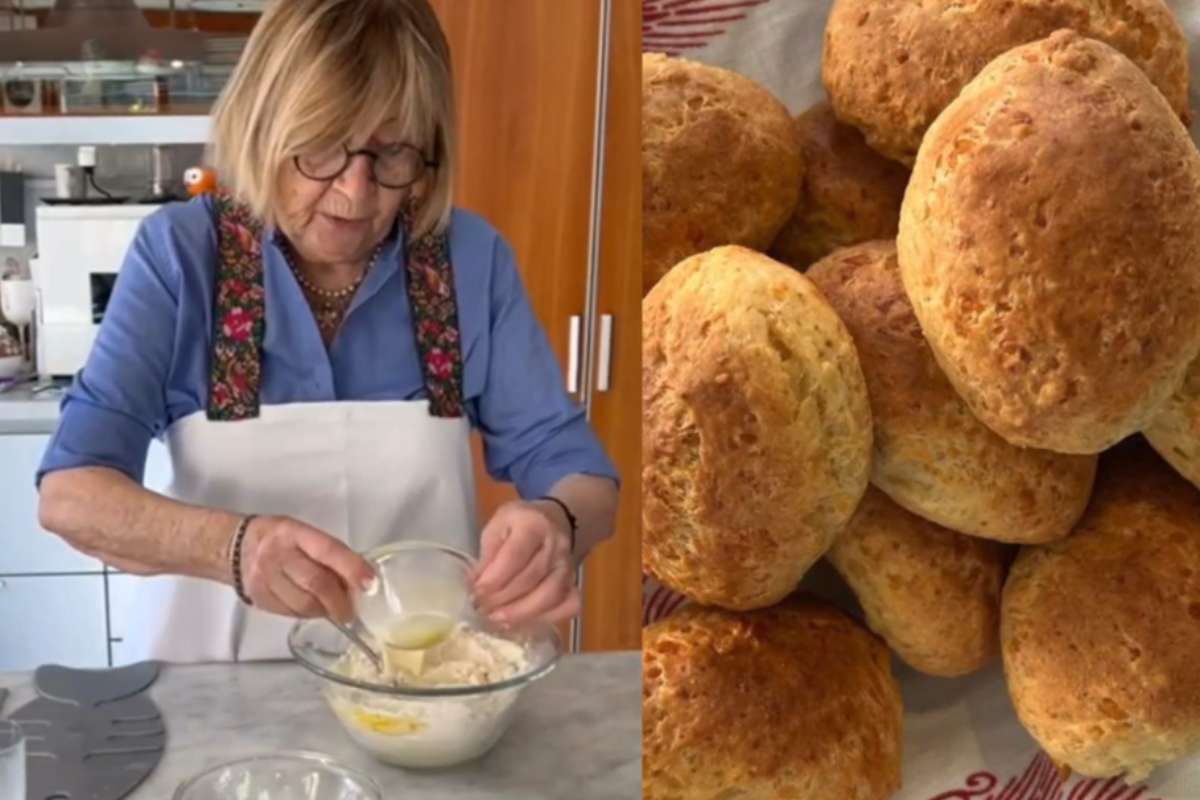 Collage di Anna Moroni in cucina e panini al latte
