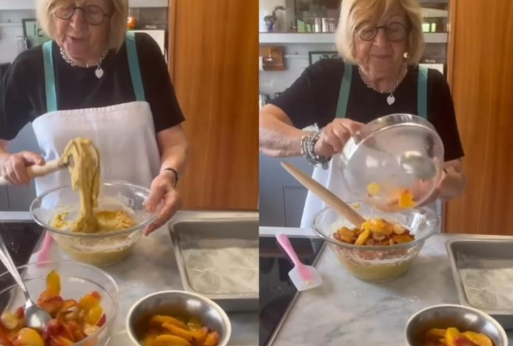 Anna Moroni prepara torta di pesche