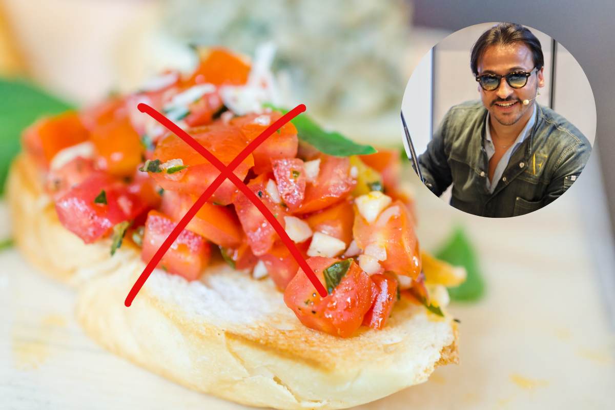 bruschetta con x rossa e francesco aquila
