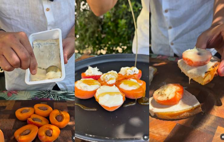 albicocche e gorgonzola bruschetta