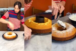Benedetta Parodi prepara una ciambella