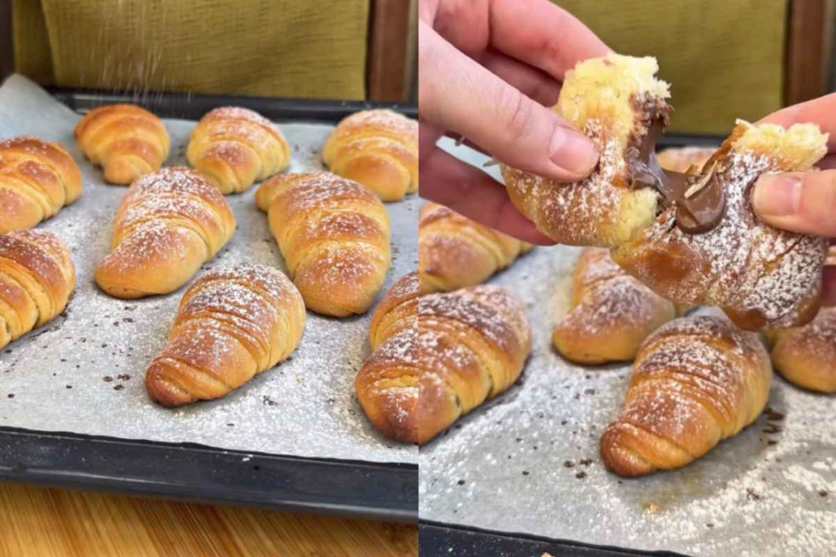Cornetti al forno ripieni di cioccolato