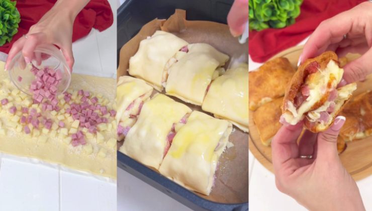 Preparazione dei panini con pasta per pizza