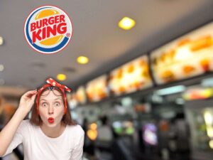 fast food, logo burger king e donna sorpresa
