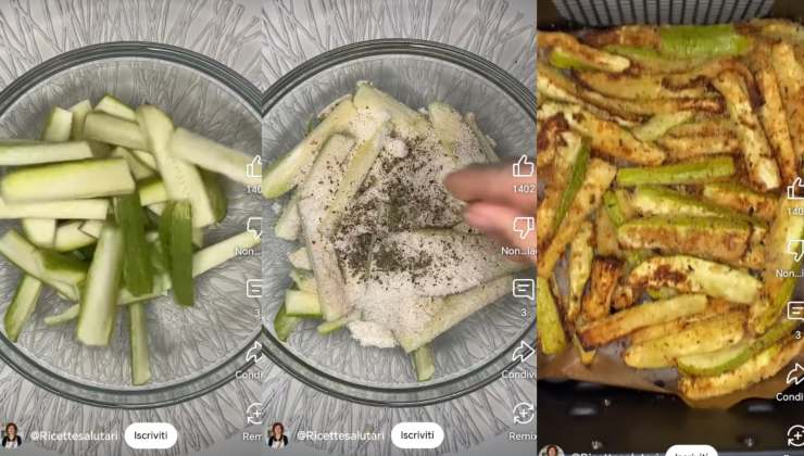 Preparazione zucchine in friggitrice ad aria