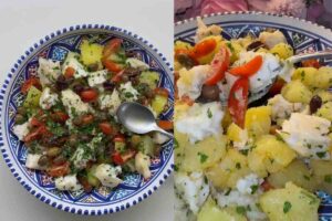 un piatto con merluzzo e patate