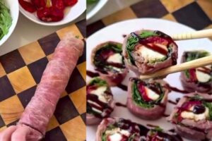 Sushi in versione napoletana con prosciutto e mozzarella