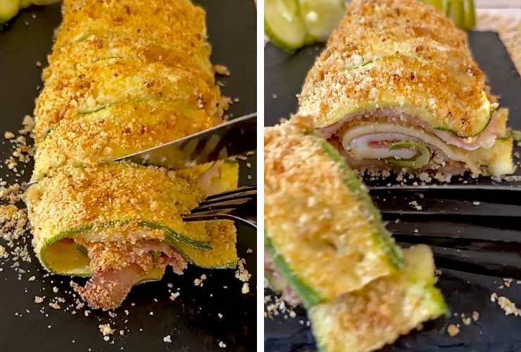 collage rotolo si zucchine gratinato
