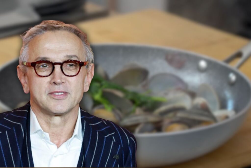 vongole aperte in padella e bruno barbieri