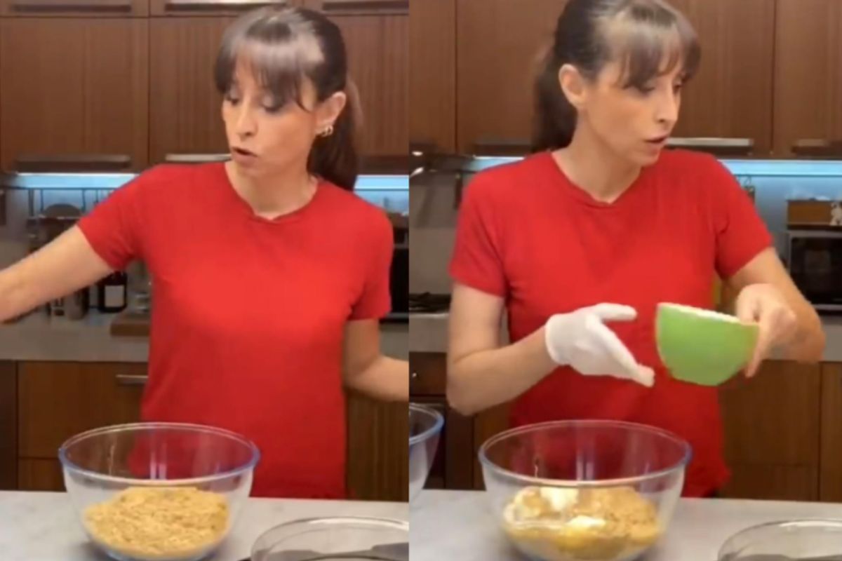 Benedetta Parodi prepara una torta