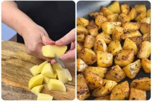 patate a cubetti, preparazione in padella