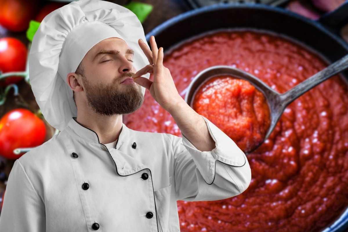 Uomo, salsa pomodoro