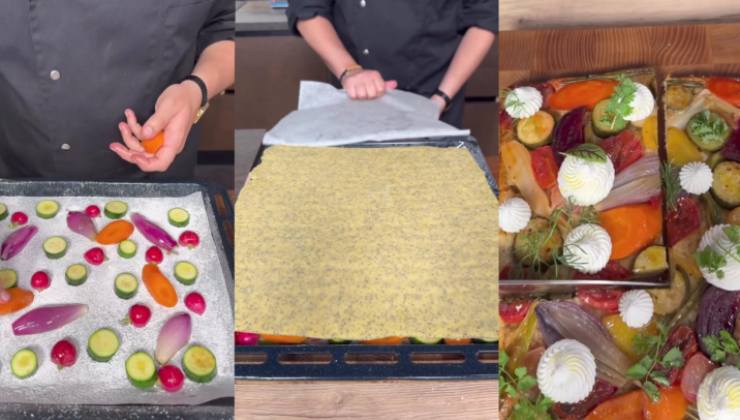 Preparazione di una torta salata alle verdure