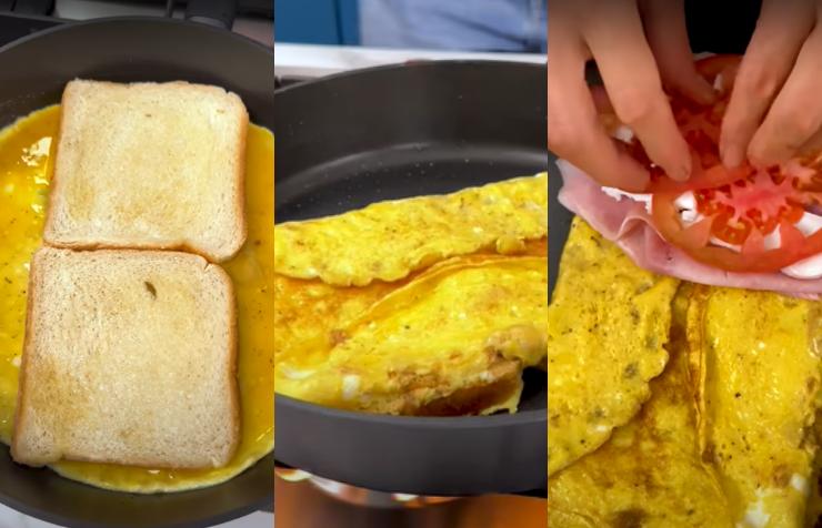 toast frittata in padella