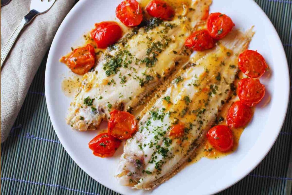 sogliola e pomodorini