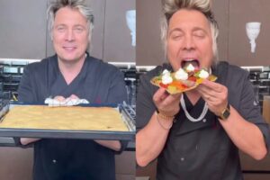 Collage di Andrea Mainardi con la torta di verdure